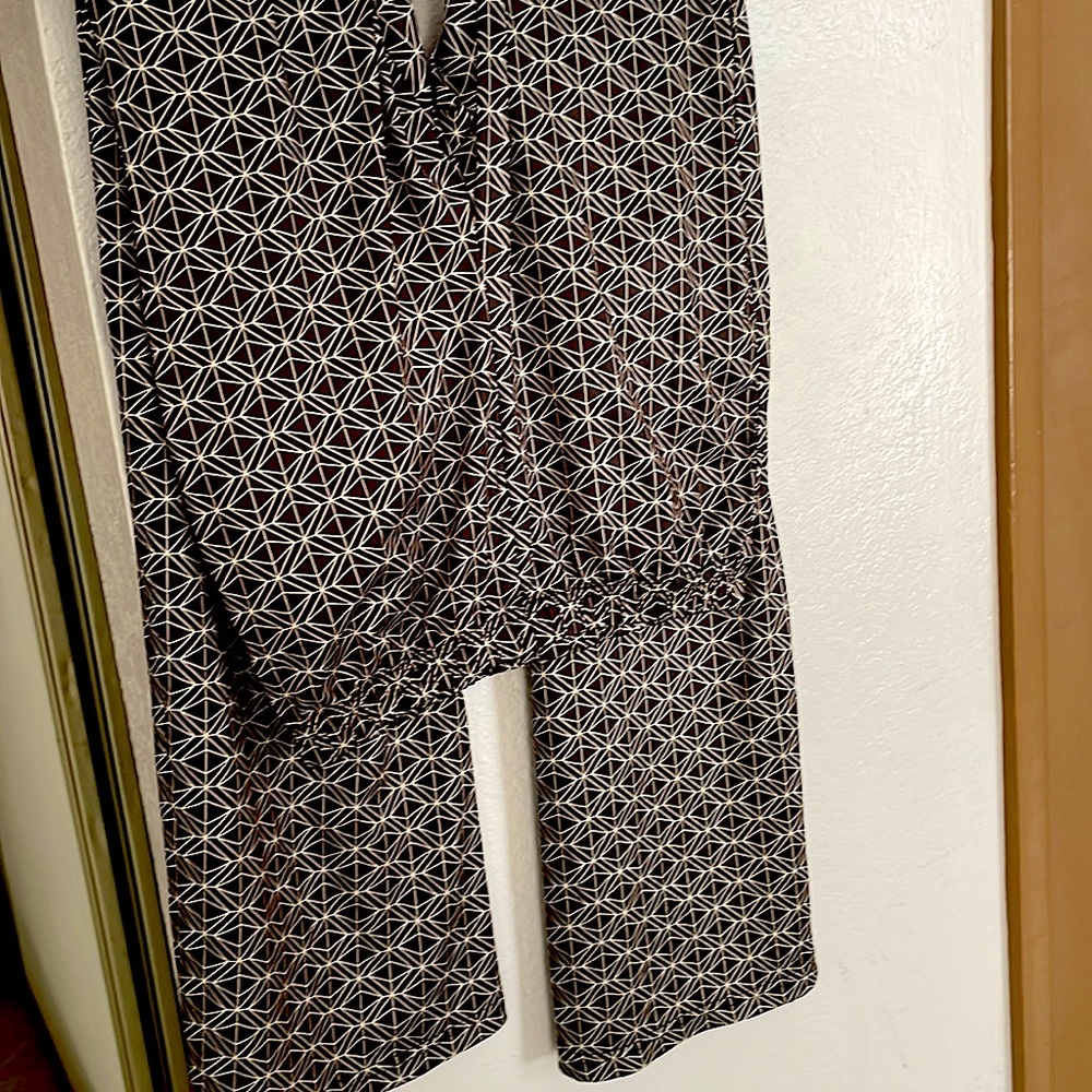 Green Geometric Line Flow Disco Pants